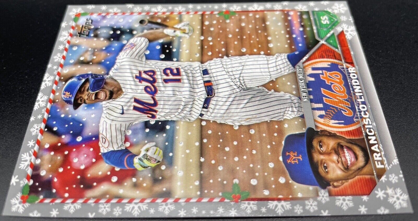 Francisco Lindor 2023 Topps Metallica Holiday #H119 New York Mets