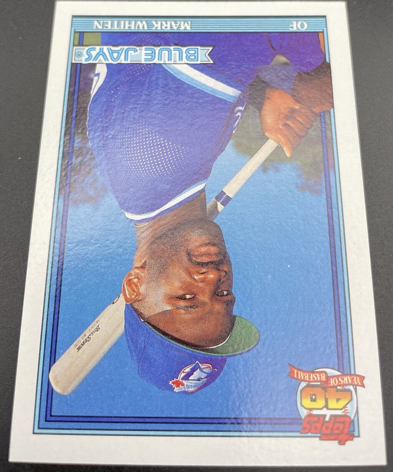 Mark Whiten 1991 Topps #588 ERROR Hand Toronto Blue Jays