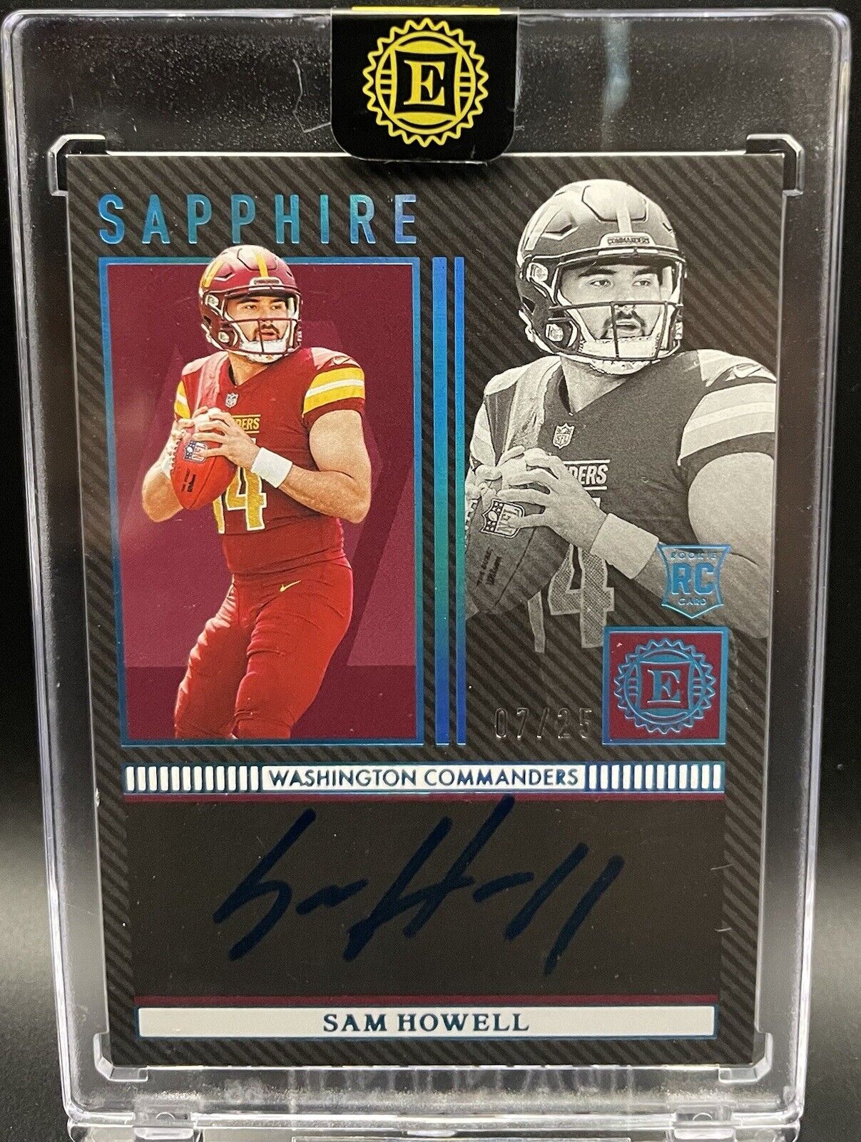 2022 Panini Encased Sapphire #SS-SH Sam Howell RC Auto /25 Washington Commanders