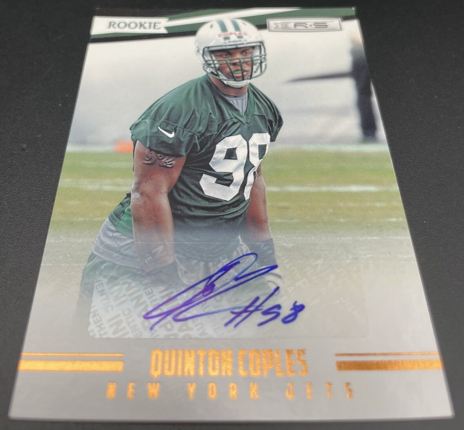 Quinton Coples 2012 Panini #201 RC, Autographed, 129/999 New York Jets