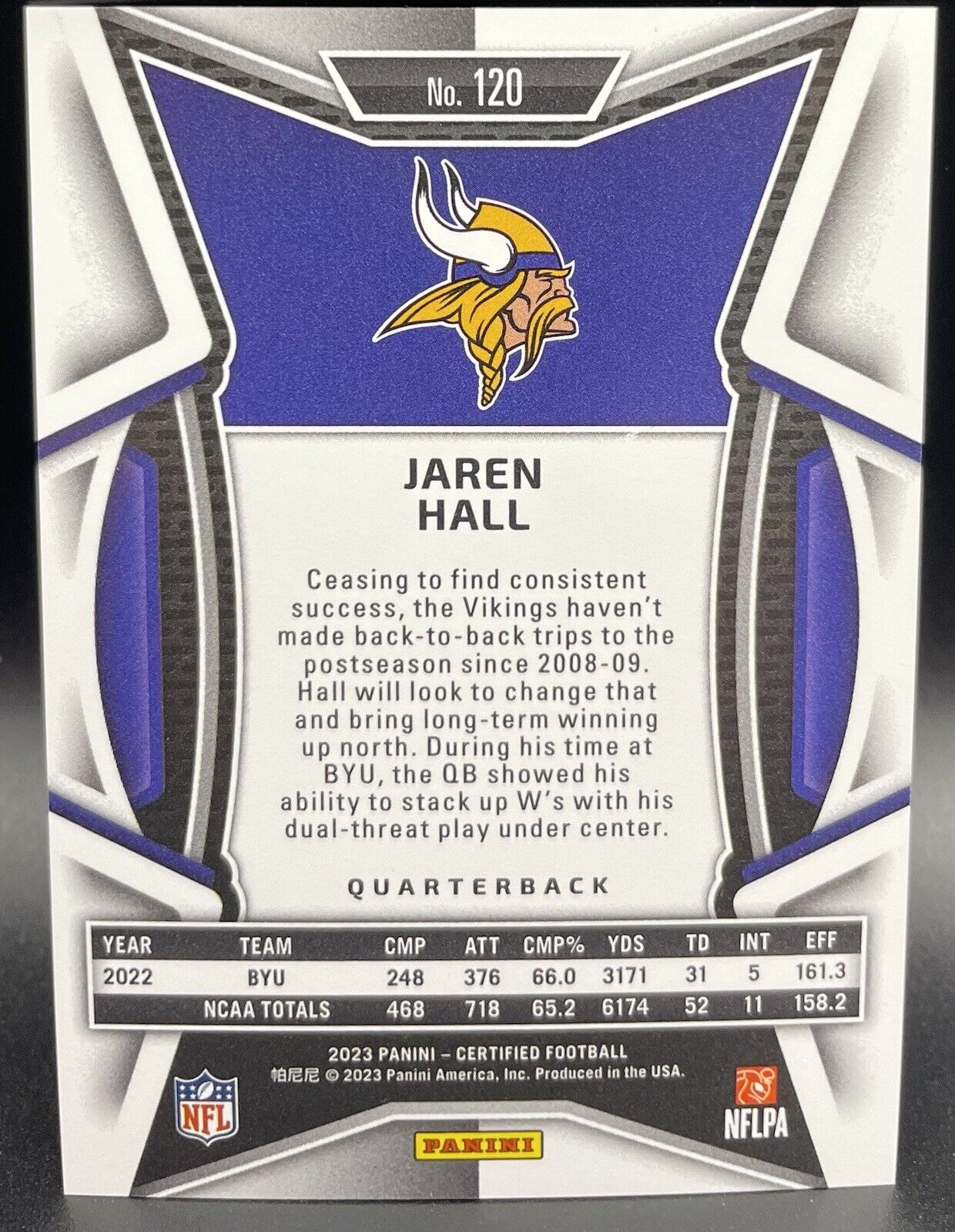 2023 Panini Certified - Rookies Mirror #120 Minnesota Vikings /325 (RC)