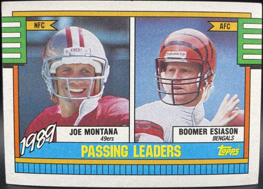 Joe Montana / Boomer Esiason 1990 Topps Passing Leaders #229 49ers / Bengals 