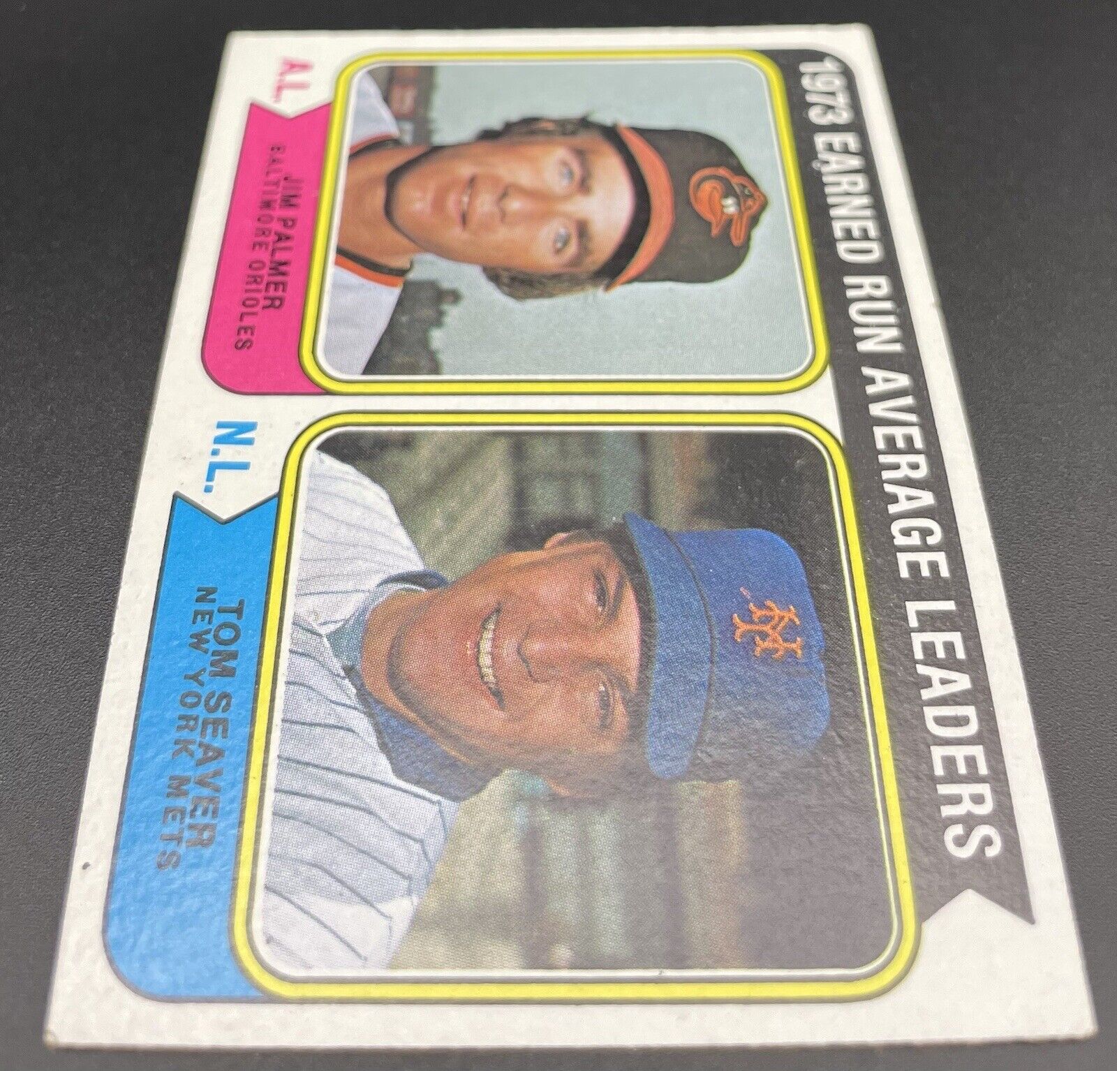 Jim Palmer & Tom Seaver 1974 Topps #206 ￼ Earned Run Average Leaders ￼