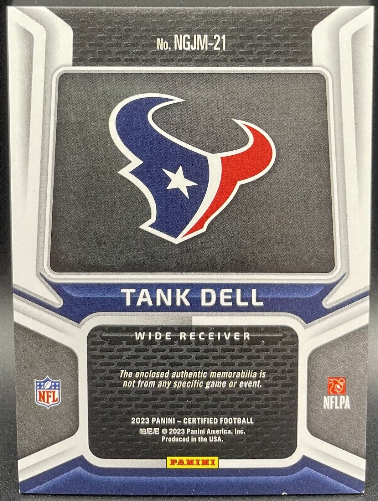 2023 Panini Certified - New Generation Jerseys Mirror Red #NGJM-21 Tank Dell RC