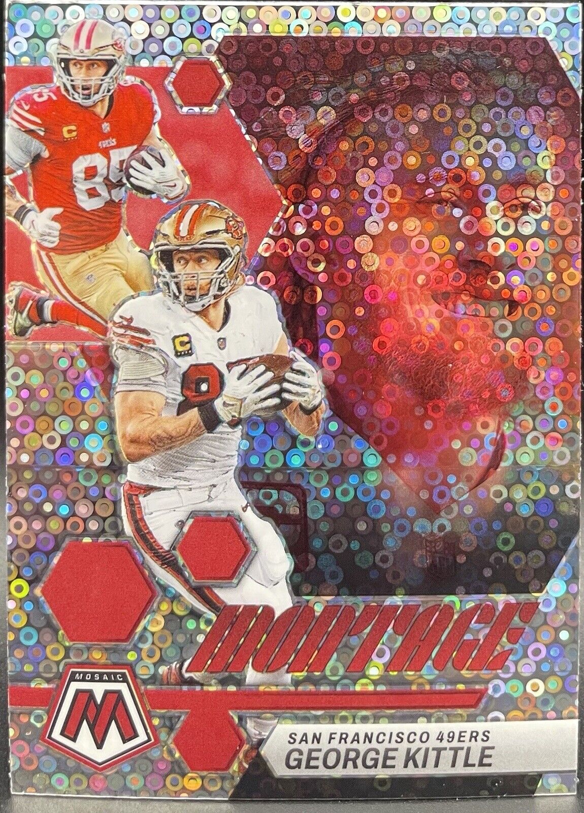 George Kittle 2023 Panini Mosaic Disco Prizm #M-28 San Francisco 49ers