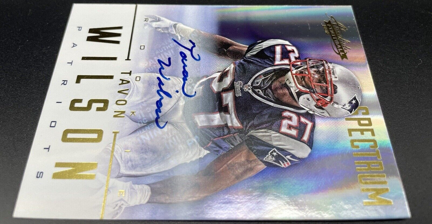 Tavon Wilson 2012 Absolute Spectrum Rookie Card Auto 028/299 NE Patriots RC #186