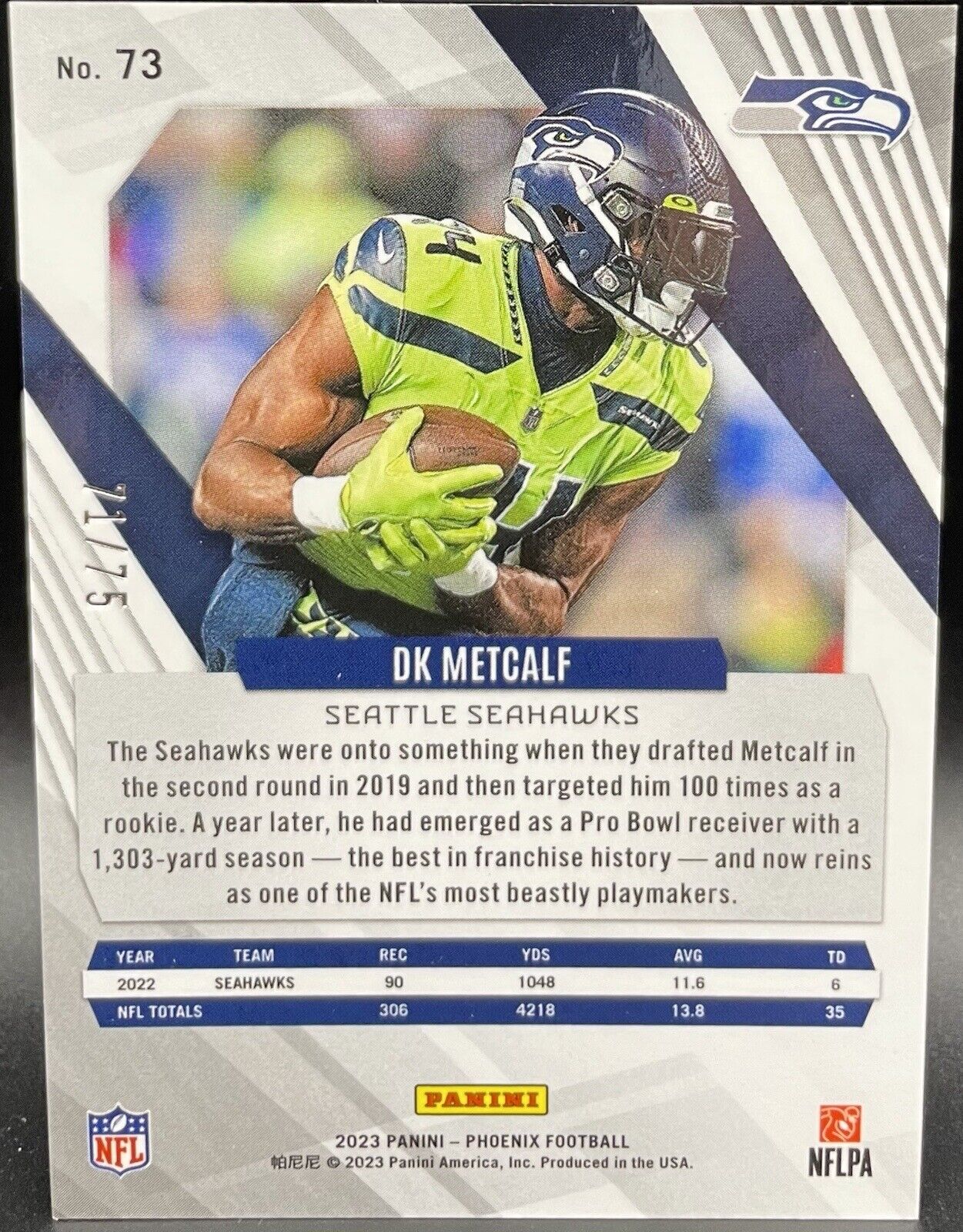 DK METCALF  2023 Panini Phoenix #73  Orange /75 Seattle Seahawks 