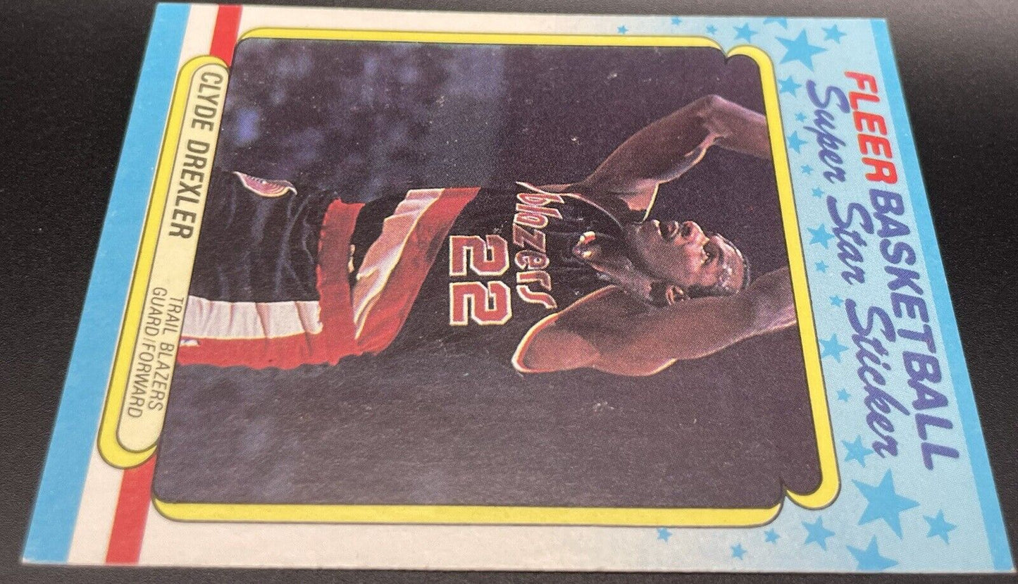 1988 Fleer Super Star Sticker Clyde Drexler #3 Portland TrailBlazers~ NBA HOF