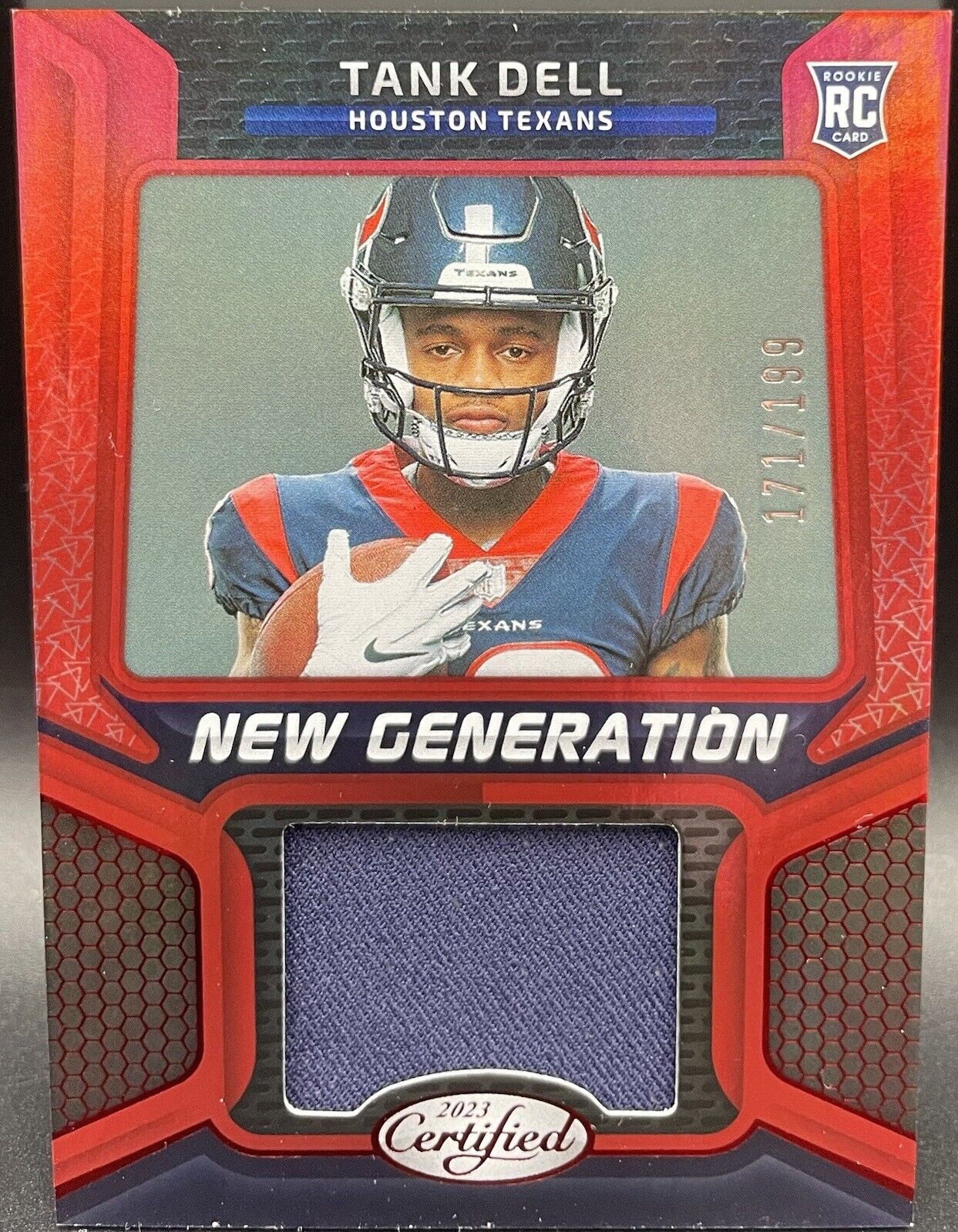 2023 Panini Certified - New Generation Jerseys Mirror Red #NGJM-21 Tank Dell RC