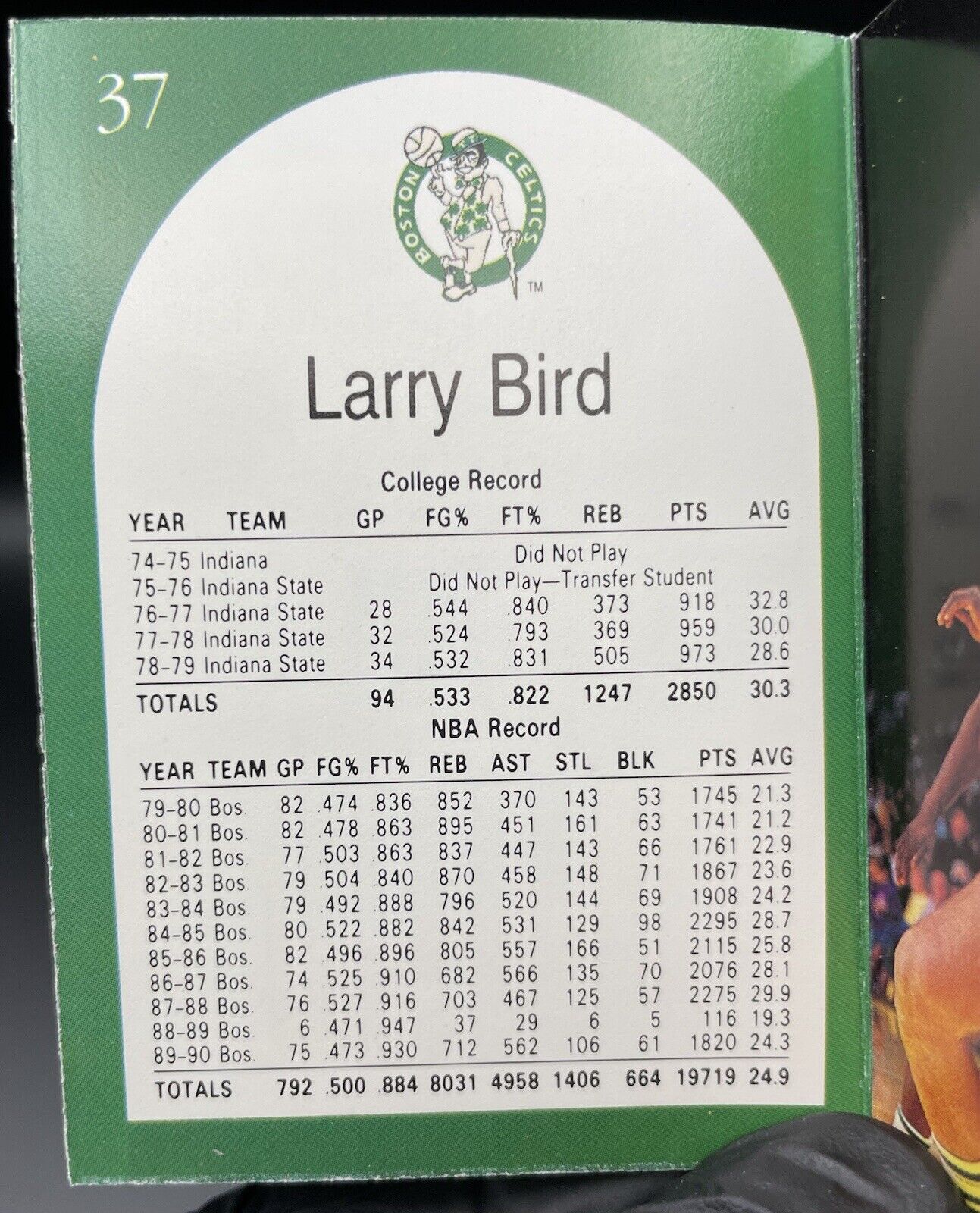 1990 NBA HOOPS Larry Bird #37 Collect A Book Boston Celtics RARE🔥