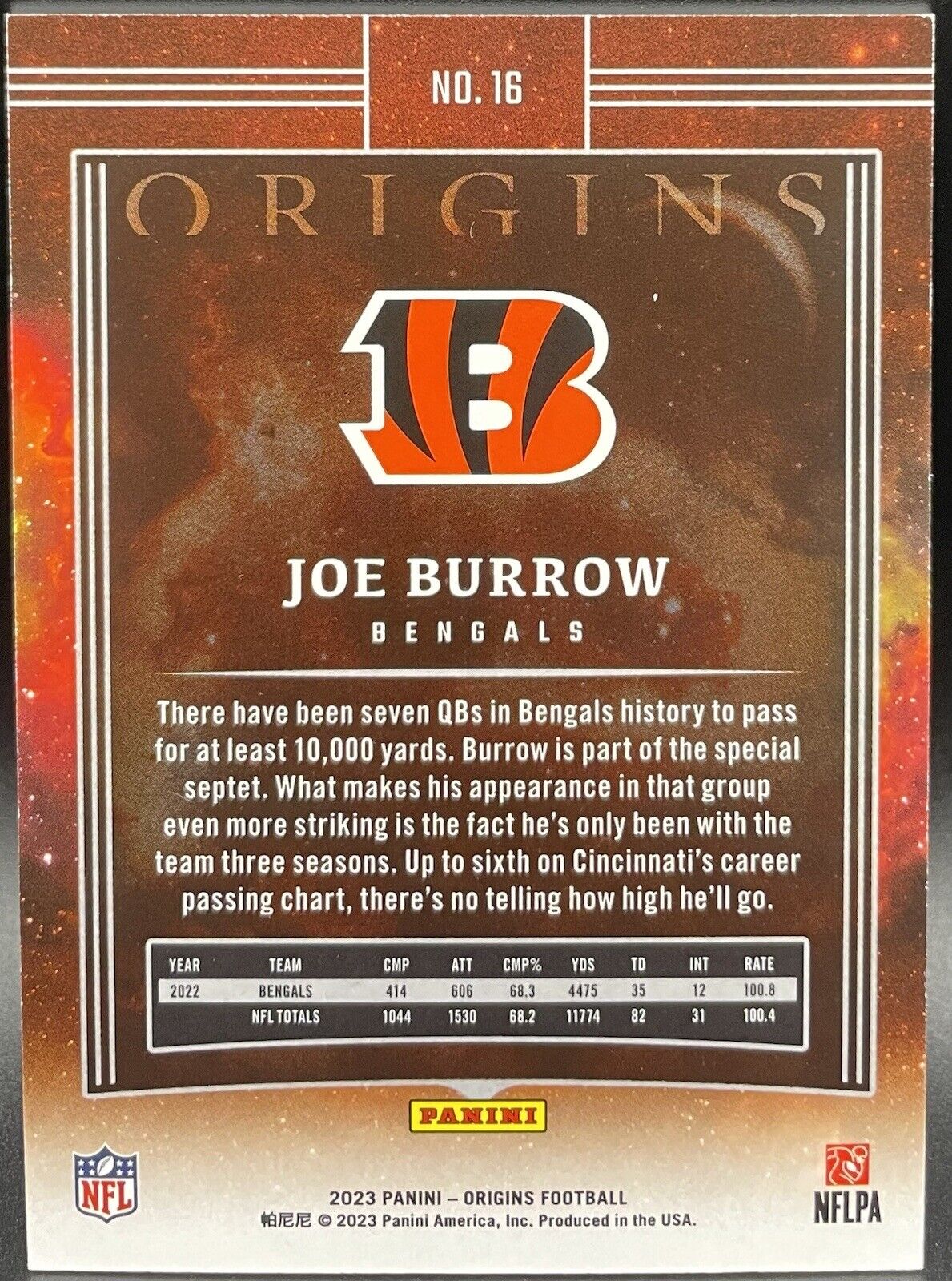 Joe Burrow 2023 Panini Origins Pink #16  /149 Cincinnati Bengals