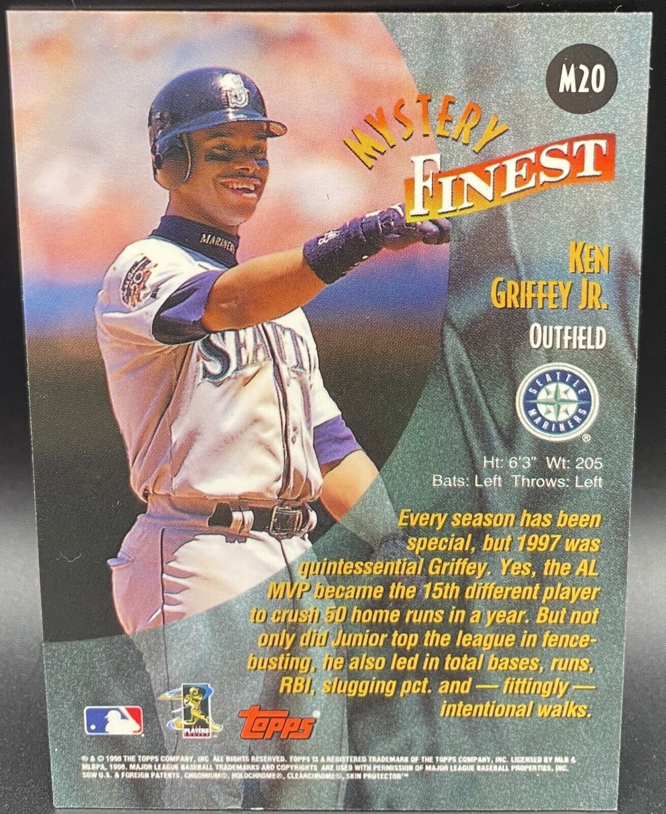 Ken Griffey Jr. 1998 Topps Mystery Finest #M20 Borderless Mariners NEAR MINT!