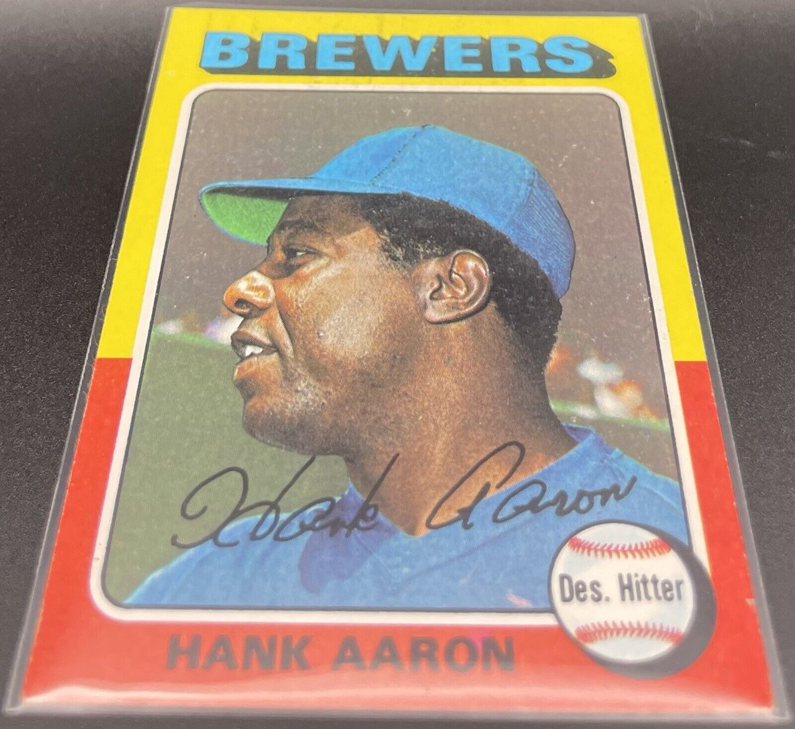 Hank Aaron 1975 Topps #66 Milwaukee Brewers HOF 