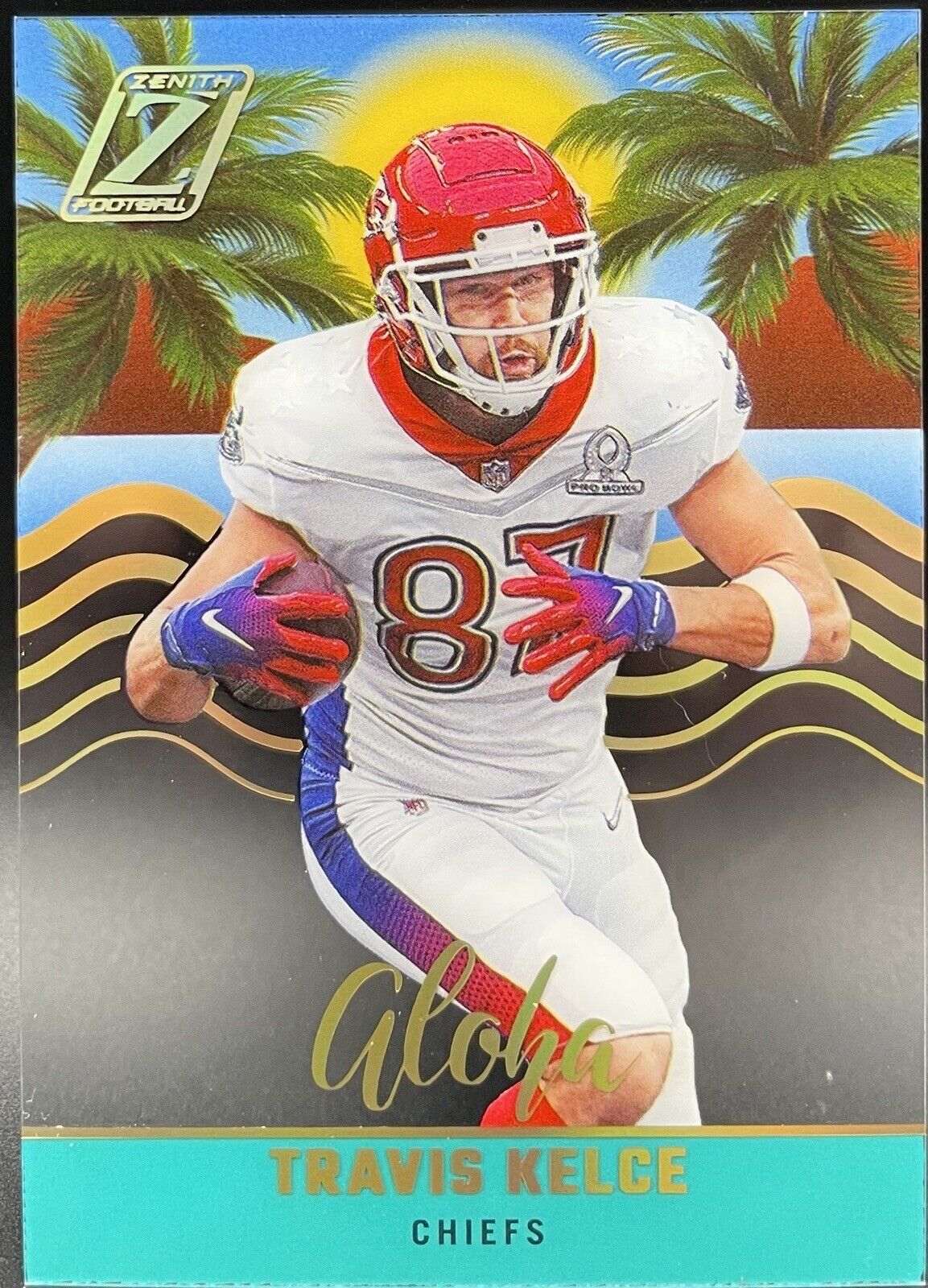 Travis Kelce 2022 Panini Zenith #AL-30 Aloha Kansas City Chiefs 