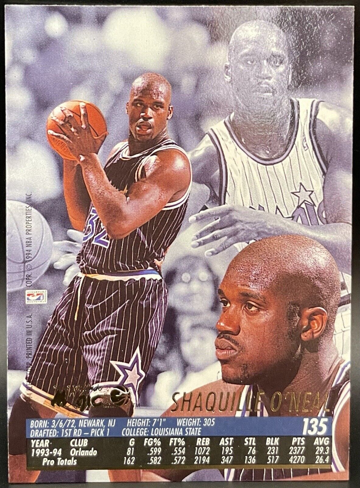 Shaquille O’Neal 1995 Fleer Ultra #135 (RC) Orlando Magic