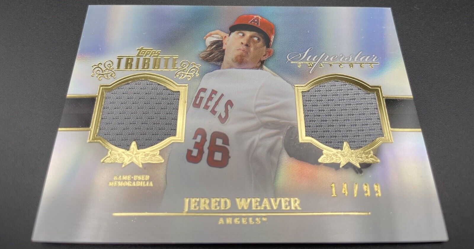 Jered Weaver 2013 Topp Tribute #SS-JW Dual Patch / 99 Los Angeles Angels