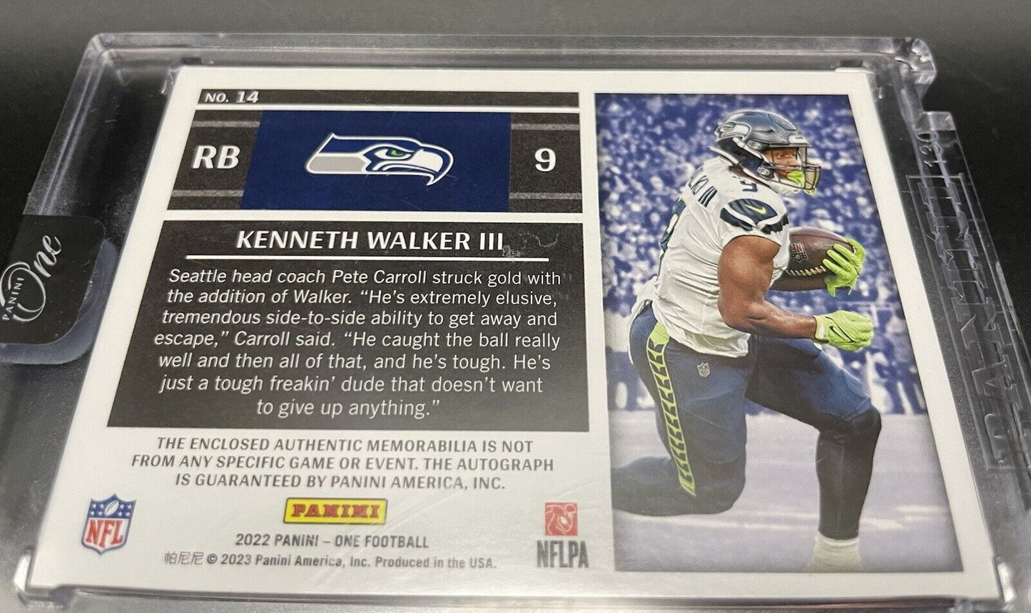 Kenneth Walker III 2022 Panini One #14 Precision Blue RPA  /99 Seattle Seahawks