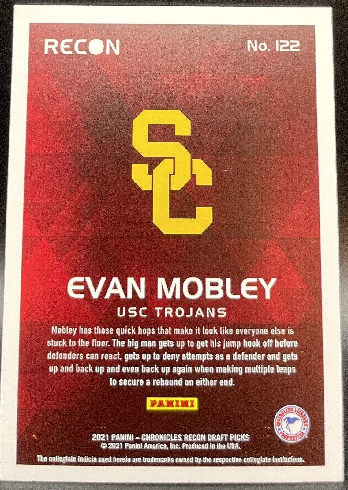 Evan Mobley Rookie 2021 Panini Chronicles XR,Rookie Stars, Cleveland Cavaliers 9